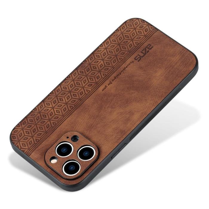 AZNS - AZNS iPhone 13 Pro Fodral KonstLäder - Drop-säker - Brun