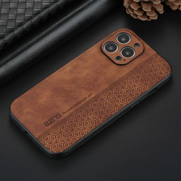 AZNS - AZNS iPhone 13 Pro Fodral KonstLäder - Drop-säker - Brun