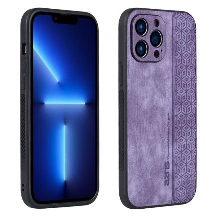 AZNS - AZNS iPhone 13 Pro Fodral KonstLäder - Drop-säker - Lila
