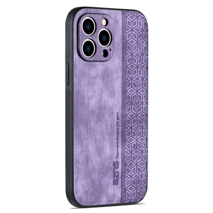 AZNS - AZNS iPhone 13 Pro Fodral KonstLäder - Drop-säker - Lila