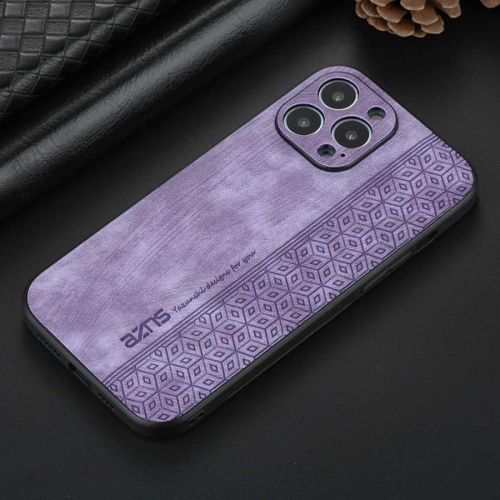 AZNS - AZNS iPhone 13 Pro Fodral KonstLäder - Drop-säker - Lila