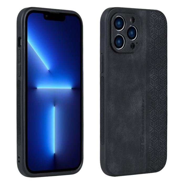 AZNS - AZNS iPhone 13 Pro Fodral KonstLäder - Drop-skydd - Svart