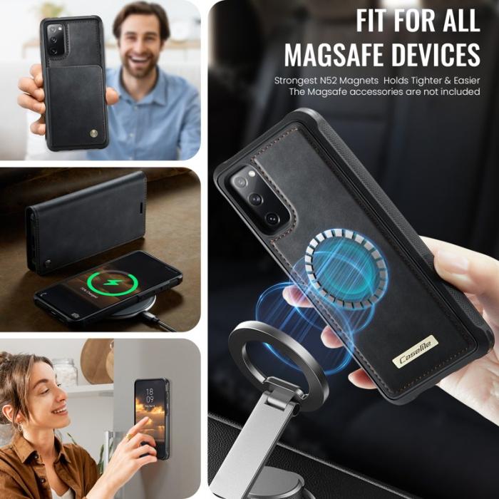Caseme - CASEME C49 Mobilskal till Samsung Galaxy S20 FE MagSafe RFID Läder Svart