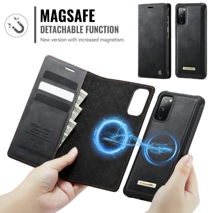 Caseme - CASEME C49 Mobilskal till Samsung Galaxy S20 FE MagSafe RFID Läder Svart
