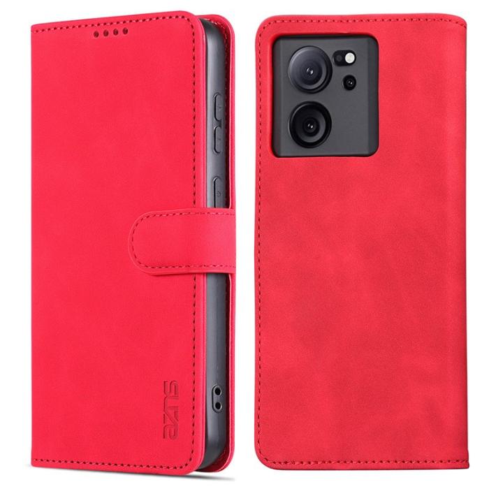 AZNS - AZNS Plånboksfodral till Xiaomi Redmi K60 Ultra / 13T / 13T Pro Konstläder - Röd