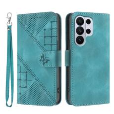OEM - Samsung Galaxy S26 Ultra Pl&aring;nboksfodral Konstl&auml;der Fj&auml;ril Blomma - Ljusbl&aring;