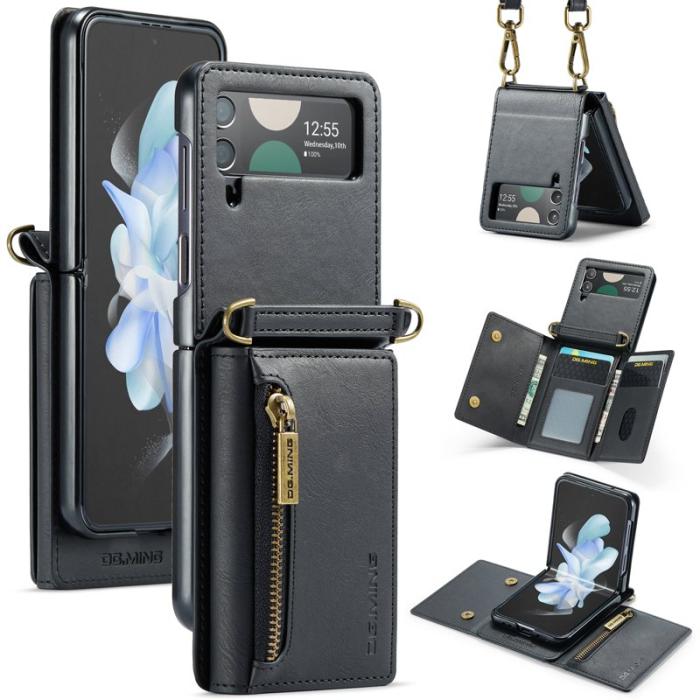 DG.MING - DG.MING Samsung Galaxy Z Flip4 Plånboksfodral RFID-Skydd Svart