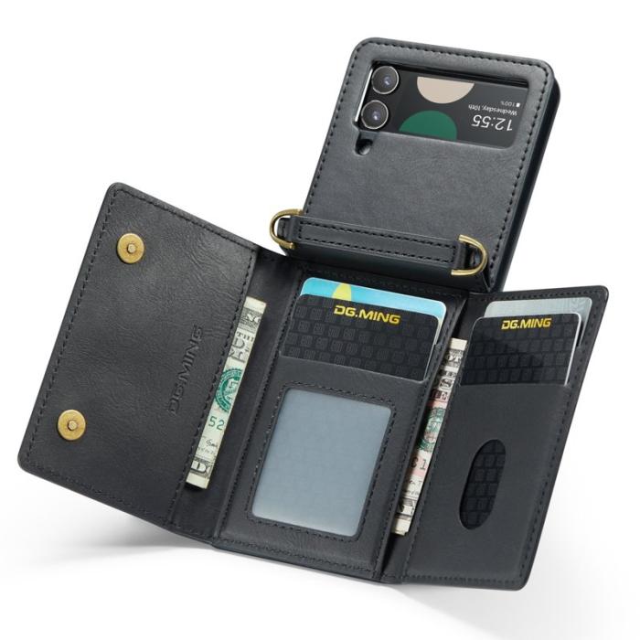 DG.MING - DG.MING Samsung Galaxy Z Flip4 Plånboksfodral RFID-Skydd Svart
