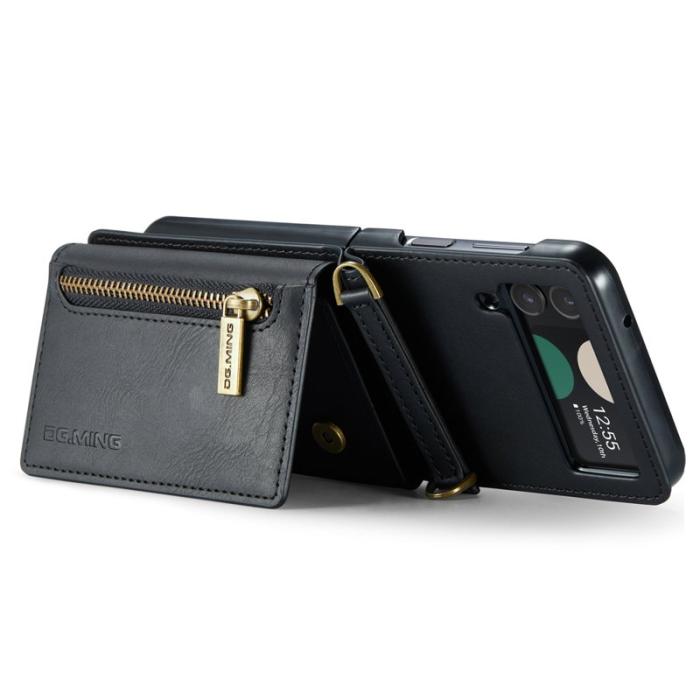 DG.MING - DG.MING Samsung Galaxy Z Flip4 Plånboksfodral RFID-Skydd Svart