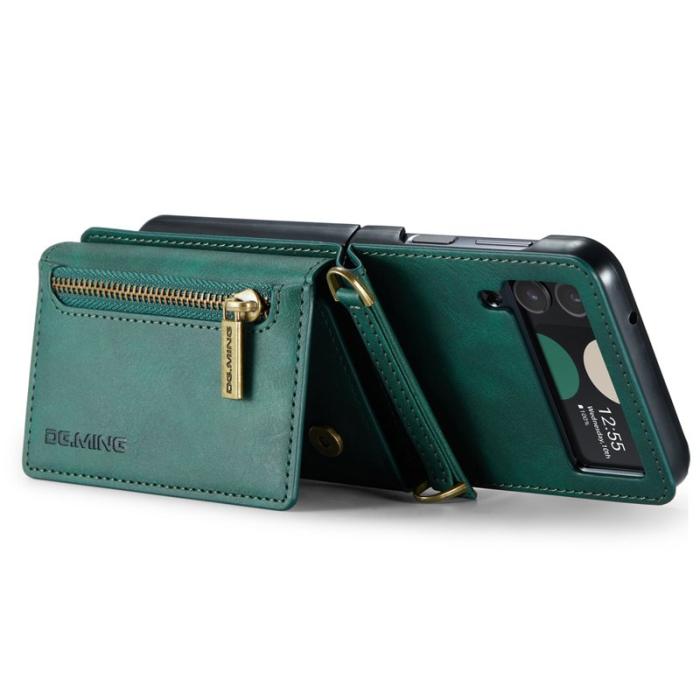 DG.MING - DG.MING Samsung Galaxy Z Flip4 Plånboksfodral RFID-Skydd Grön