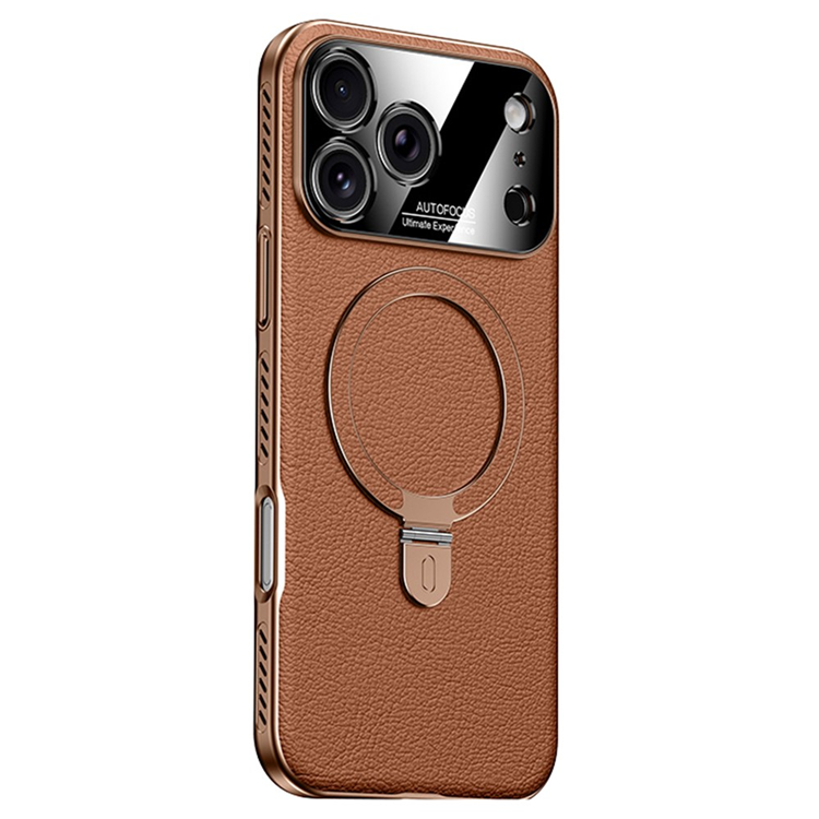 iPhone 17 Pro Mobilskal MagSafe Kickstand Electroplated Cooling - Brun (Brun) | 2353 | AlltMobil