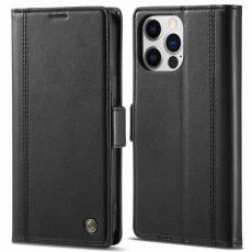 LC.imeeke - LC.IMEEKE iPhone 14 Pro Max Pl&aring;nboksfodral i Konstl&auml;der - Svart