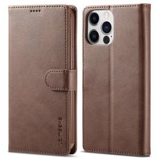 LC.imeeke - LC.IMEEKE iPhone 14 Pro Max Pl&aring;nboksfodral Konstl&auml;der - Brun