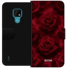 Gustaf - Pl&aring;nboksfodral till Motorola Moto E7 med Crimson Rose