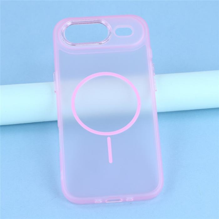 A-One Brand - iPhone Air Mobilskal MagSafe med Glitter Lins Frame - Rosa