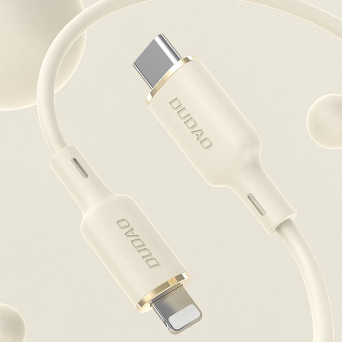 Dudao - Dudao 2in1 USB-C till USB-C, lightning Kabel 1.2m - Beige