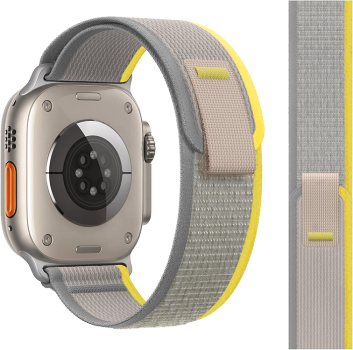 A-One Brand - Apple Watch 4/5/6/7/8/SE/Ultra (49/45/44/42mm) Trail Loop Band - Gul/Grå