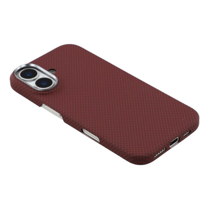 A-One Brand - iPhone 17 Mobilskal MagSafe Carbon Fiber - Vinröd
