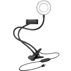 LogiLink - LogiLink Ring light för Smartphone Ø8.5cm med klämma