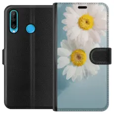 Gustaf - Pl&aring;nboksfodral till Huawei P30 lite med Sommarblommor