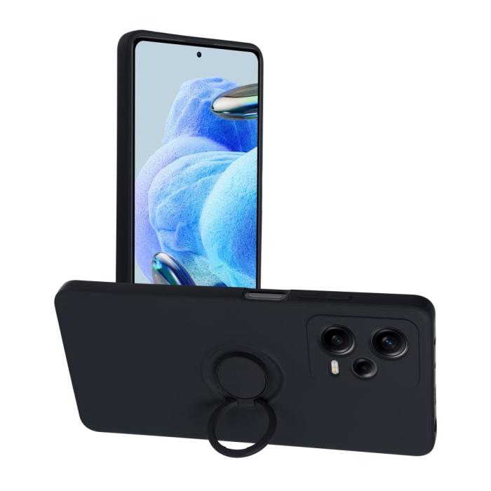 OEM - Xiaomi Redmi Note 12S Mobilskal Ringhållare Silikon - Svart