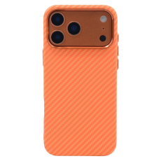 A-One Brand - iPhone 17 Pro Mobilskal Magsafe Carbon Fiber Texture - Orange Coarse Lines