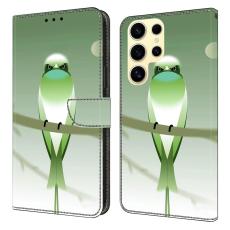 OEM - Samsung Galaxy S26 Ultra Fodral PU L&auml;der Med St&auml;ll - Gr&ouml;n F&aring;gel