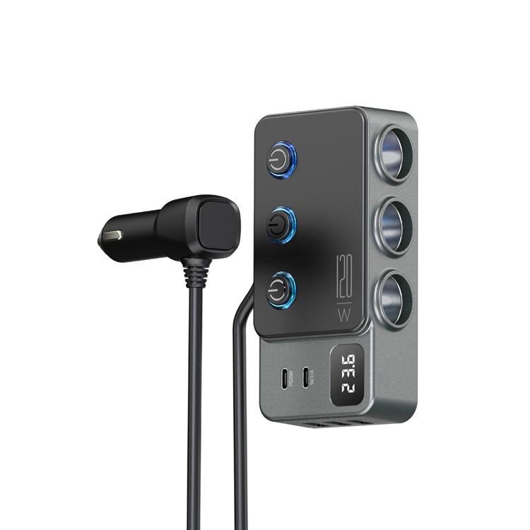 Billaddare 35W Snabbladdande med Cigarettändaradapter 120W 5 USB-portar | 505295 | AlltMobil