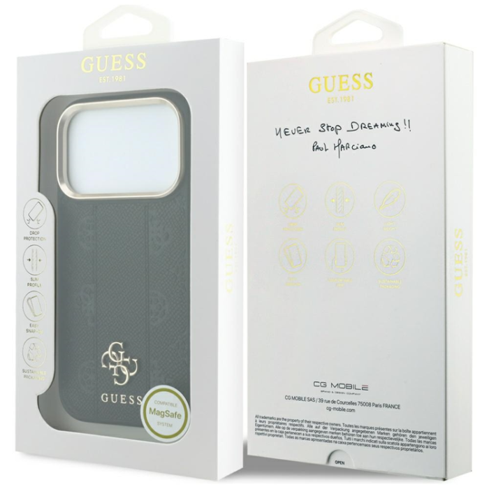 Guess - Guess Mobilskal För iPhone 18 Pro/17 Pro Magsafe Stripe Peony 4G Logo