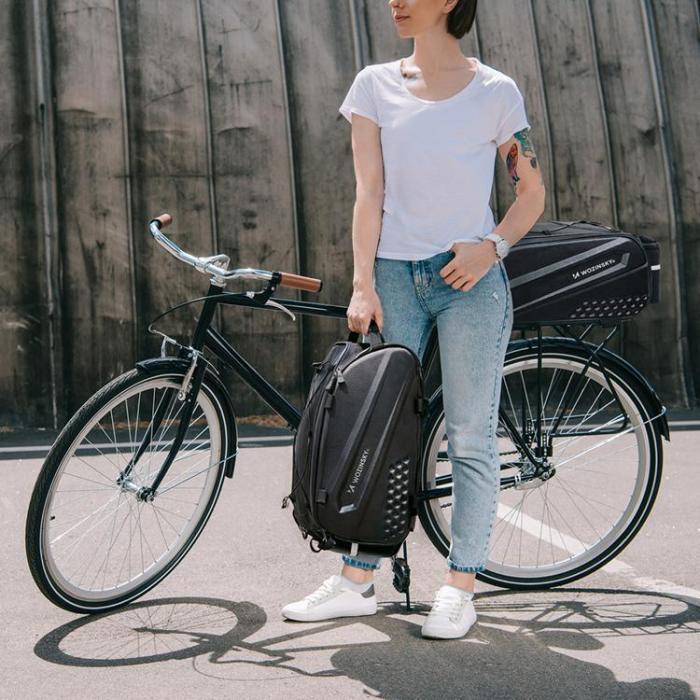 Wozinsky - Wozinsky Cykelbagageväska med Lång Rem och Expanderbara Sidofickor - Svart