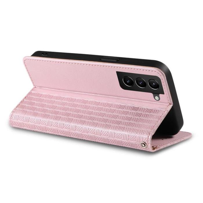 UTGATT1 - Galaxy S22 Plånboksfodral Magnet Strap - Rosa
