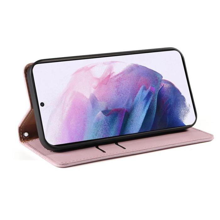 UTGATT1 - Galaxy S22 Plånboksfodral Magnet Strap - Rosa