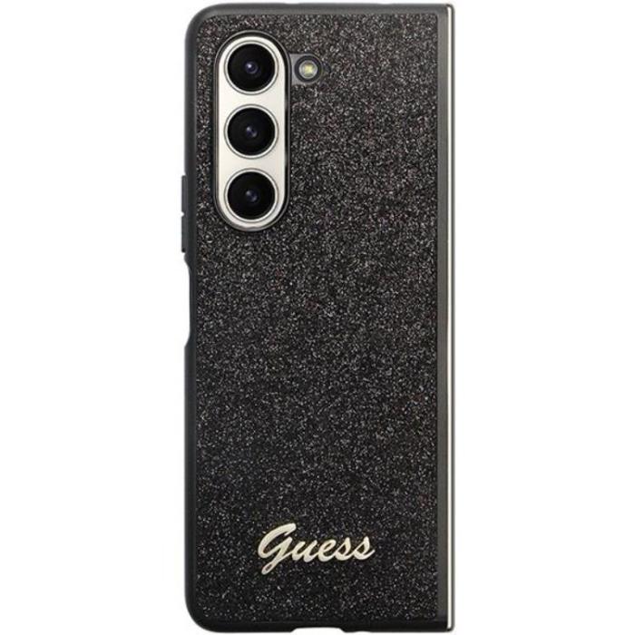 Guess - Guess Galaxy Z Fold 5 Mobilskal Läder Triangle Strass - Svart