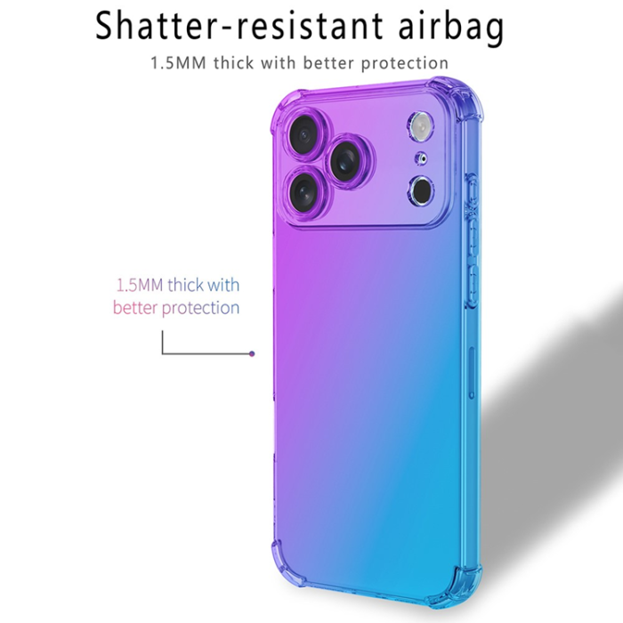 A-One Brand - iPhone 17 Pro Max Mobilskal Gradient Color TPU - Blå/Rosa