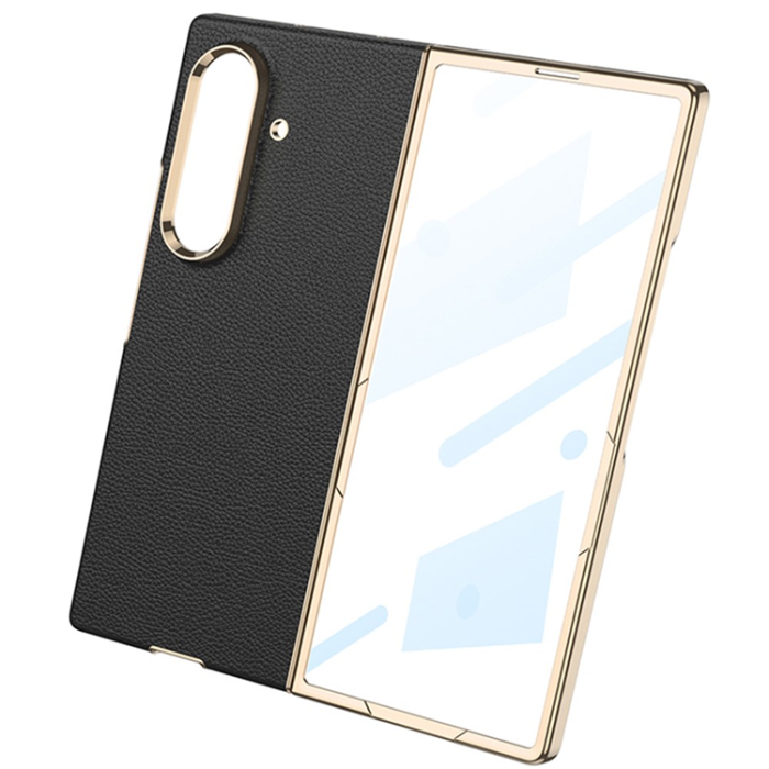 GKK - GKK Galaxy Z Fold 7 Mobilskal med Härdat Glas Electroplated - Grå