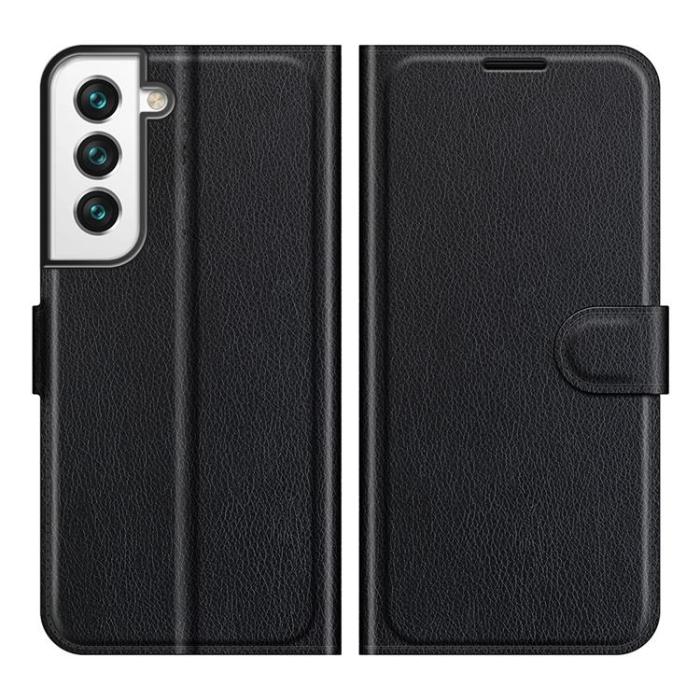 A-One Brand - Litchi Magnetic Fodral Galaxy S22 5G - Svart