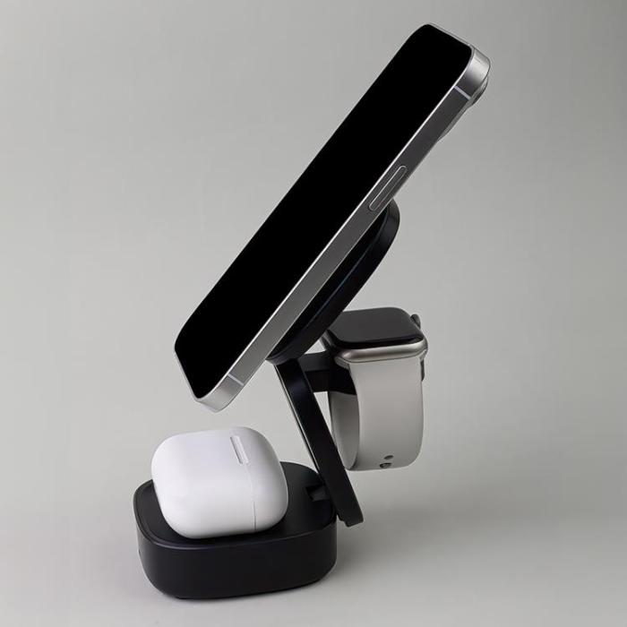 Maxlife - Maxlife 3-in-1 Trådlös Laddare Magnetisk 15W - Svart