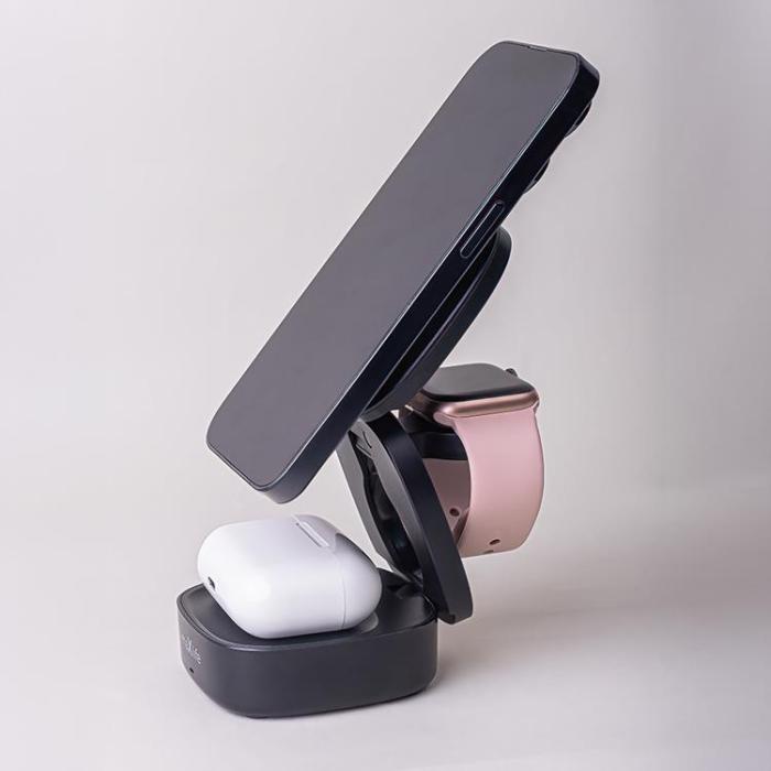 Maxlife - Maxlife 3-in-1 Trådlös Laddare Magnetisk 15W - Svart