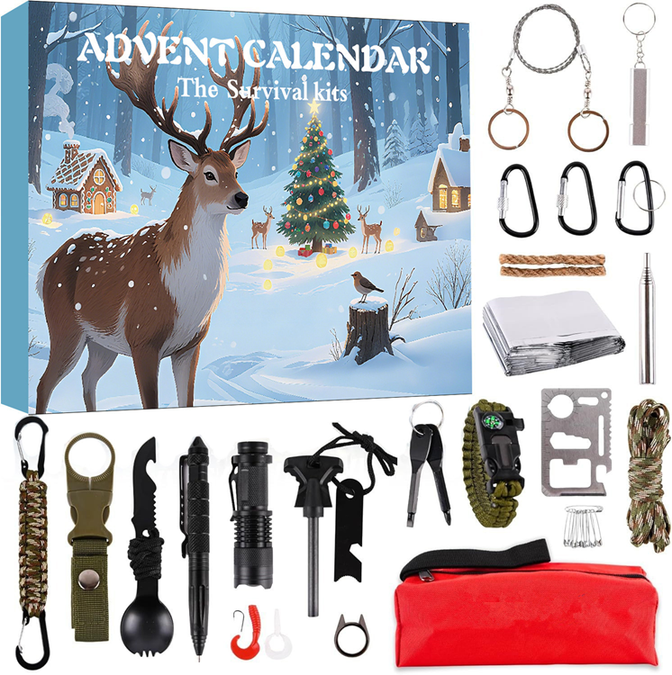 Adventskalender överlevnad 2025 – Survival Kit med 24 Verktyg | 2353 | AlltMobil