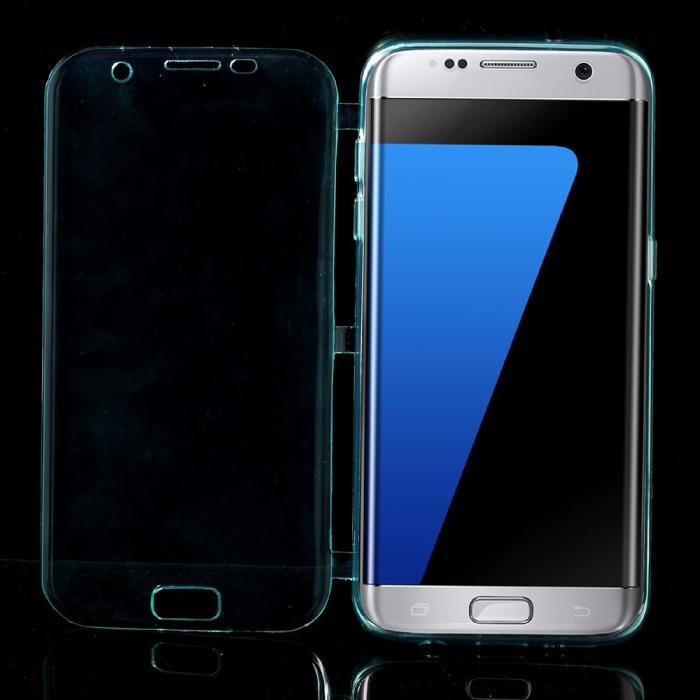 UTGATT5 - TPU Flip Shell Case till Samsung Galaxy S7 Edge - Ljusblå