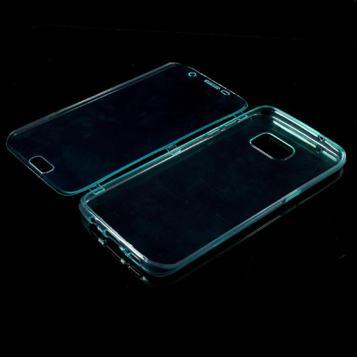 UTGATT5 - TPU Flip Shell Case till Samsung Galaxy S7 Edge - Ljusblå