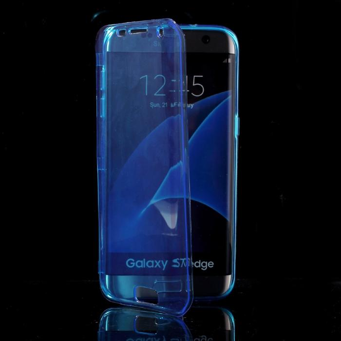 UTGATT5 - TPU Flip Shell Case till Samsung Galaxy S7 Edge - Mörkblå