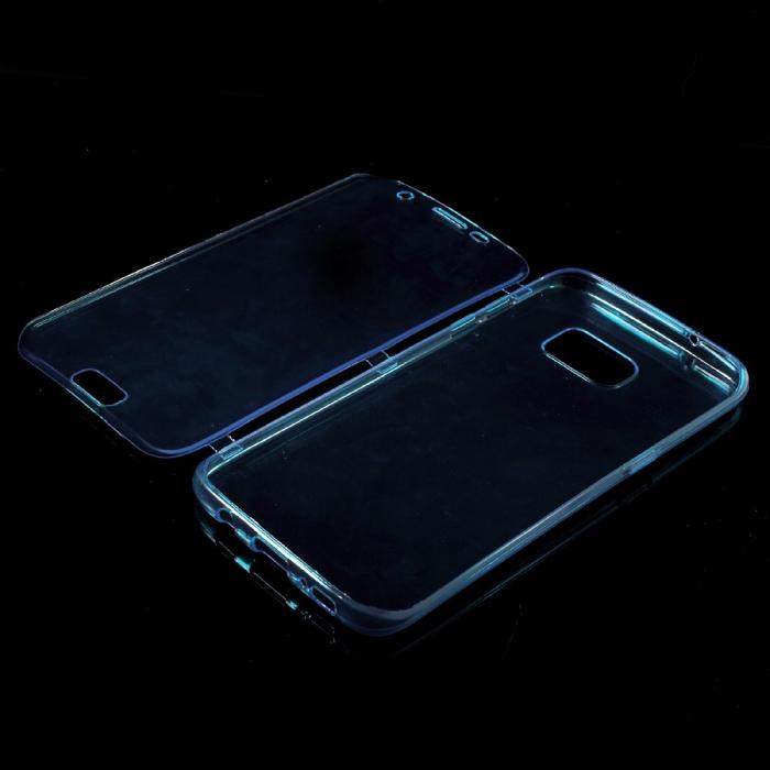 UTGATT5 - TPU Flip Shell Case till Samsung Galaxy S7 Edge - Mörkblå