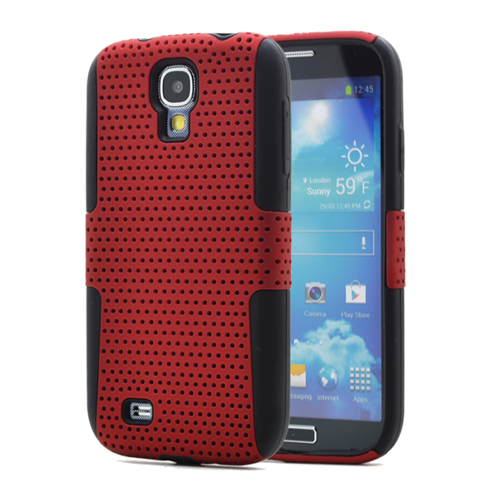 OEM - Mesh Combo Skal till Samsung Galaxy S4 i9500 (Röd)