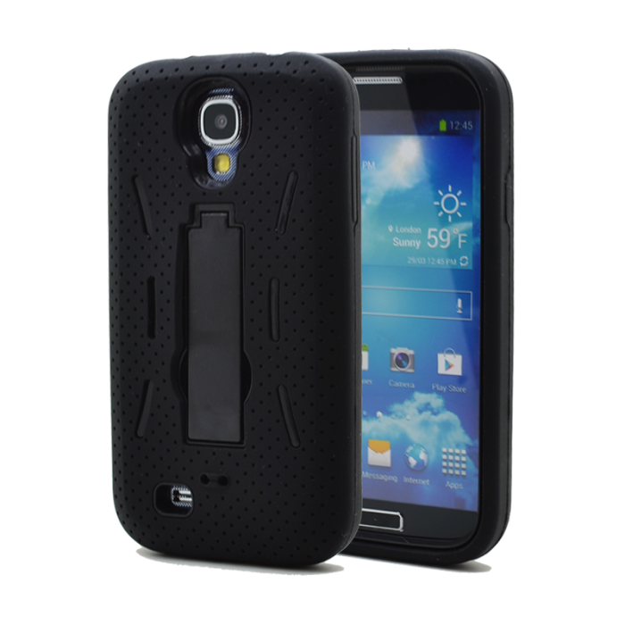OEM - Combo stand Skal till Samsung Galaxy S4 i9500 (Svart)