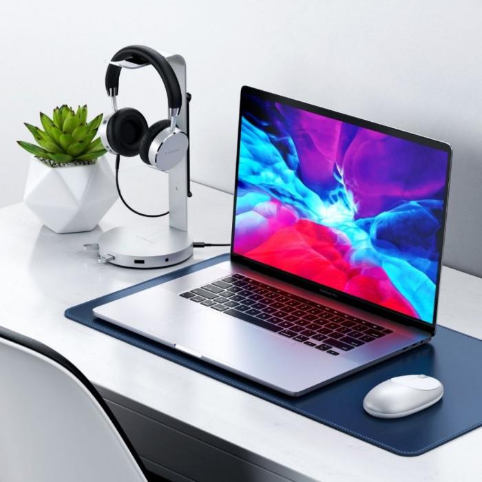 Satechi - Satechi Aluminiumstativ för hörlurar med inbyggd USB-hub - Grå