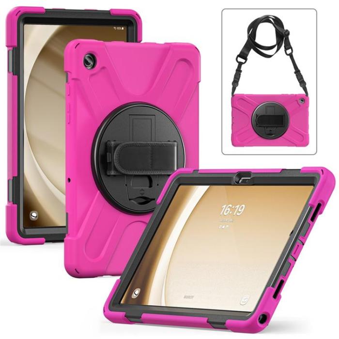 A-One Brand - Galaxy Tab A9 Plus Skal Kickstand Handrem Med Axelrem - Ros