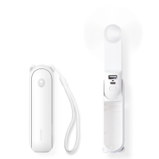 Jisulife - Jisulife Mini Bärbar USB Handfläkt med Powerbank 2000 mAh Life8 - Vit