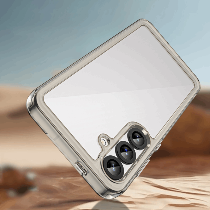 OEM - Galaxy S25 Mobilskal Outer Space med Ram - Transparent/Svart