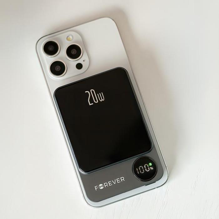 Forever - Forever Trådlös Powerbank 5000mAh MagSafe 20W MATB-200 - Svart